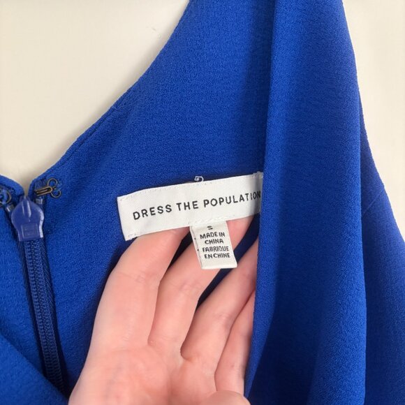 Dress the Population Alicia Mixed Media Midi Dress, Small, Electric Blue - Picture 6 of 13